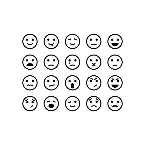 Emotion Feedback Skala Lächeln Emojis Oder Gesichter Mit Emotionen Der — Stockvektor