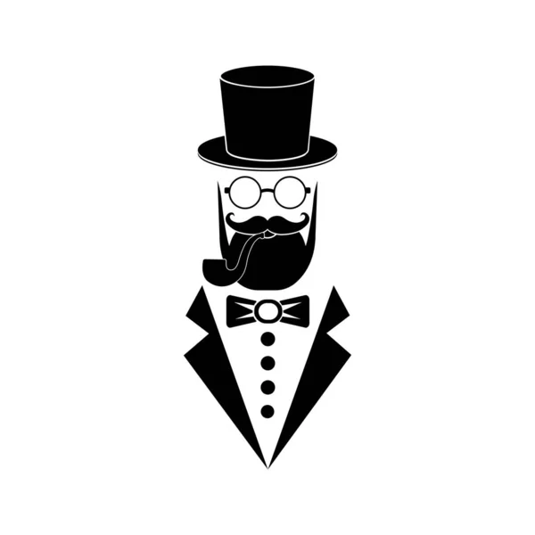 Λογότυπο Εικονιδίου Hipster Μαύρο Χρώμα Που Απομονώνεται Λευκό Φόντο Διάνυσμα — Διανυσματικό Αρχείο