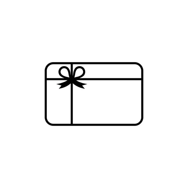 Gift Card Ícone Vetor Logotipo Design Símbolo Preto Isolado Fundo — Vetor de Stock
