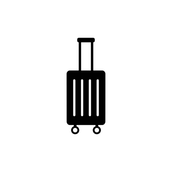 Valise Icône Bagage Logo Design Symbole Noir Isolé Sur Fond — Image vectorielle