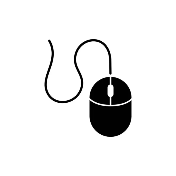 Diseño Del Icono Del Ratón Del Ordenador Símbolo Negro Aislado — Vector de stock