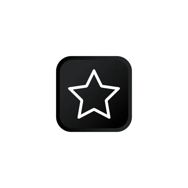 Star Rating Ikon Modern Knapp Design Svart Symbol Isolerad Vit — Stock vektor