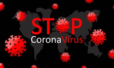 Modern renk tasarım konseptinde Coronavirus covid19 virüsünü durdurun. EPS 10 vektörü