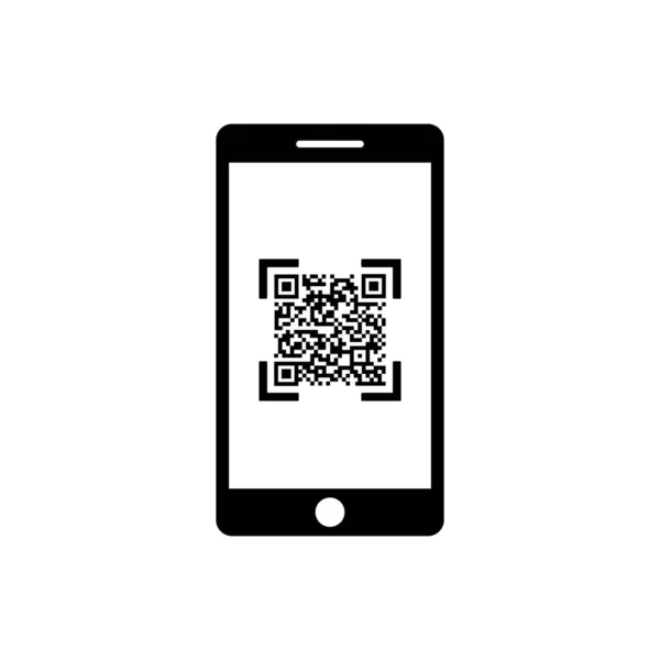 Code Scanner Avec Icône Smartphone Pour Web Appstore Design Symbole — Image vectorielle
