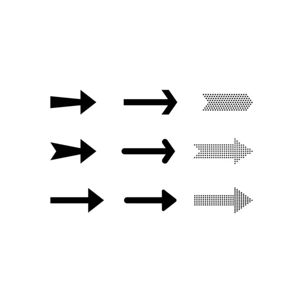 Conjunto Iconos Flecha Botón Pictograma Simple Moderno Mínimo Plano Simple — Archivo Imágenes Vectoriales