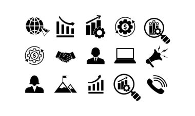 Web pazarlama, istatistik, işletme, grafikler, izole bir arkaplanda basit bir tasarım içinde işbirliği ikonu. EPS 10 vektörü.