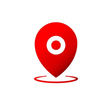 Coğrafi pin, farklı renkte konum simgesi veya konum belirleme, GPS, uygulamalar için harita işaretleyici, web, uygulama. İzole edilmiş beyaz arka plan. EPS 10 vektörü