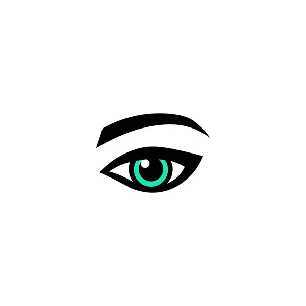 Eye Green Vision Icon Lady Eye Eenvoudig Design Een Geïsoleerde — Stockvector