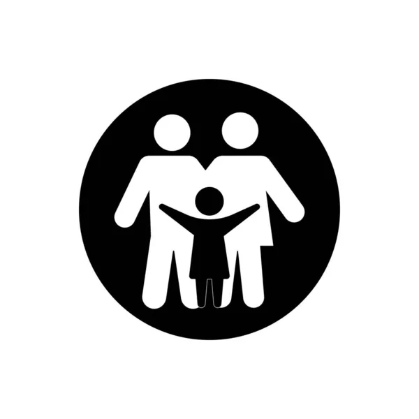 Familiensymbol Schwarzem Schlichtem Design Auf Isoliertem Hintergrund Eps Vektor — Stockvektor