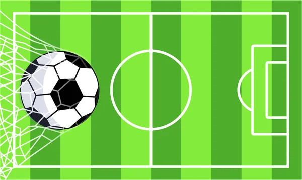 Football Ballon Football Dans Sur Icône Terrain Style Plat Sur — Image vectorielle