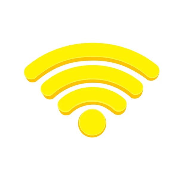 Symbol Oder Drahtloses Netzwerk Symbol Gelb Weiß Schwarz Auf Isoliertem — Stockvektor