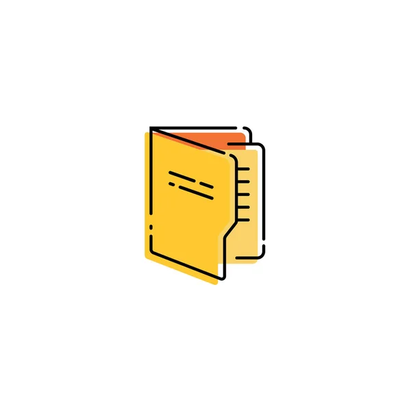 Folder Document Icon Flat Simple Design Isolated White Background Eps — Stock Vector