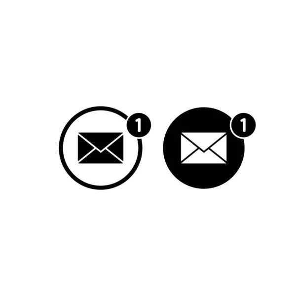 Nuovo Messaggio Icona Notifica Mail Amail Chat Lettera Semplice Design — Vettoriale Stock