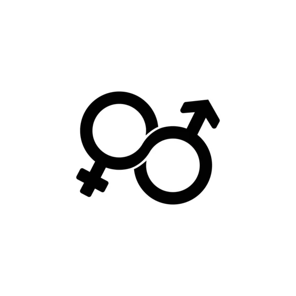 Hommes Femmes Genre Symbole Sexuel Symboles Hommes Femmes Icône Plat — Image vectorielle