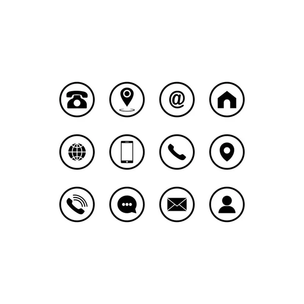 Set Communication Icons Set Modern Button Phone Mobile Phone Mail — Stock Vector