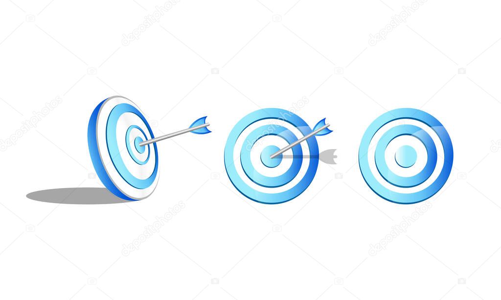 Mission, target icon or business goal logo in red design concept on an isolated white background. EPS 10 vector