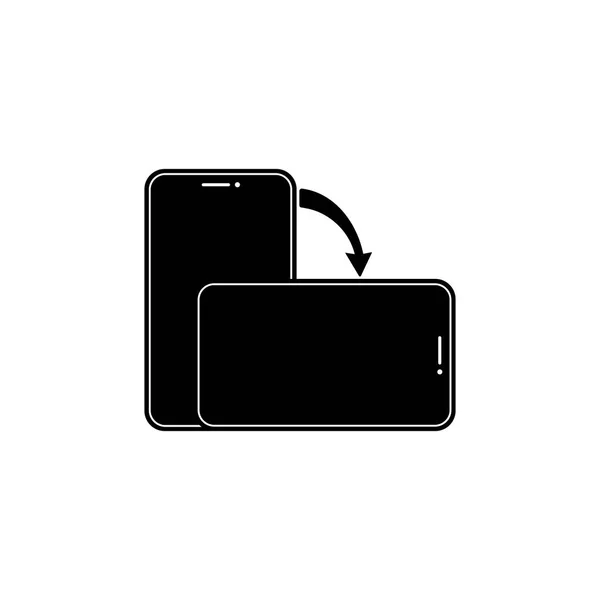 Faites Pivoter Icône Smartphone Noir Symbole Rotation Appareil Sur Fond — Image vectorielle