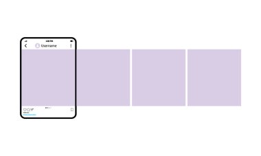 Sosyal ağ kurye sayfası şablonu. Sosyal fotoğraf ağı arayüzü olan bir tablet. İzole edilmiş bir arkaplanda açık fotoğraf sosyal ağlı mobil mobil mobil mobil mobil mobil mobil mobil mobil uygulaması. EPS 10 vektörü.