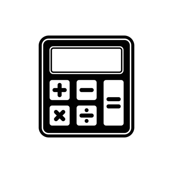 Icône Calculatrice Noir Pour Web Mobile Sur Fond Blanc Isolé — Image vectorielle