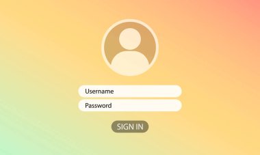 İzole edilmiş arkaplanda vektör üye giriş formu simgesi düz. EPS 10 vektörü.