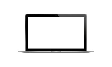Laptop, masaüstü, izole edilmiş arkaplanda bilgisayar simgesi. EPS 10 vektörü