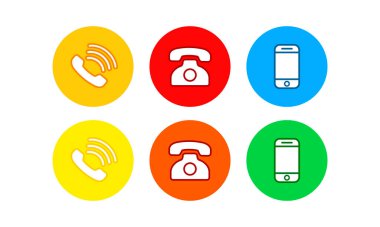 Telefon, akıllı telefon ikonu izole edilmiş beyaz arka planda düz konumda. EPS 10 vektörü.