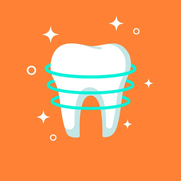 Limpeza Forte Ícone Dentes Brancos Saúde Oral Pictograma Estomatologia Logotipo — Vetor de Stock