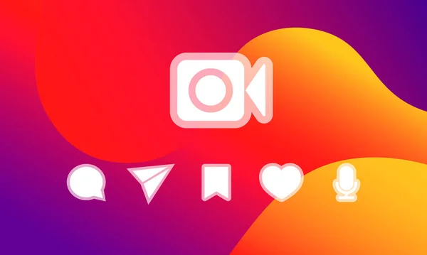 Шаблони Піктограм Соціальних Мереж Яскравому Фоні Концепція Соціальних Медіа Instagram — стоковий вектор