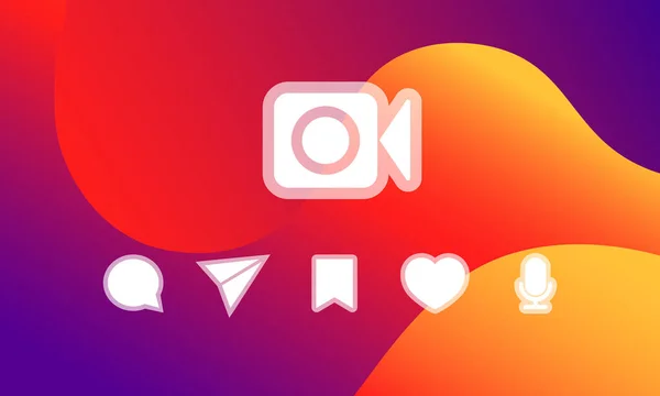 Parlak arkaplandaki sosyal medya simgelerini işaretler. Sosyal medya instagram konsepti. EPS 10 vektörü