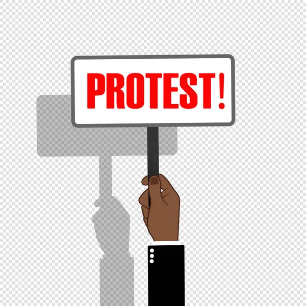 Protest Handpiket Bord Mexicaanse Moslim Man Met Bord Politiek Stempictogram — Stockvector