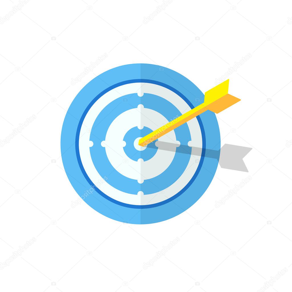 Mission, target icon or business goal logo on isolated white background. EPS 10 vector.