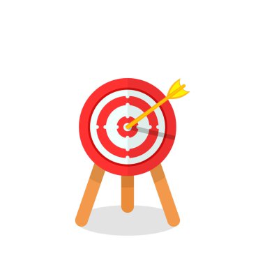 Görev, hedef simgesi ya da izole edilmiş beyaz arka planda iş hedefi logosu. EPS 10 vektörü