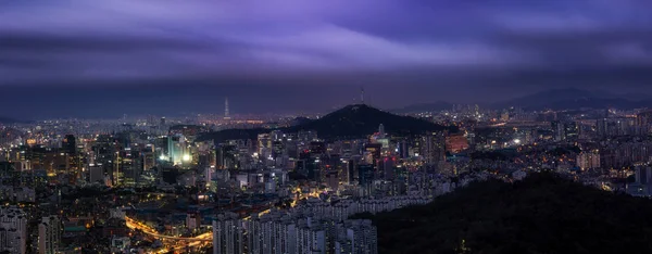Vue de nuit sur Séoul — Photo