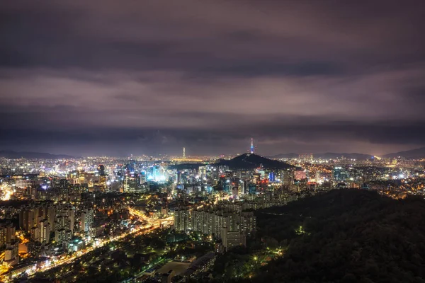 Nachtzicht over Seoul — Stockfoto