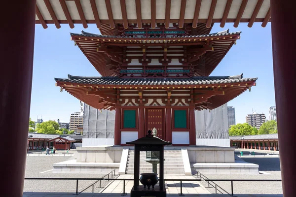 Vista al templo de Shitennoji — Foto de Stock