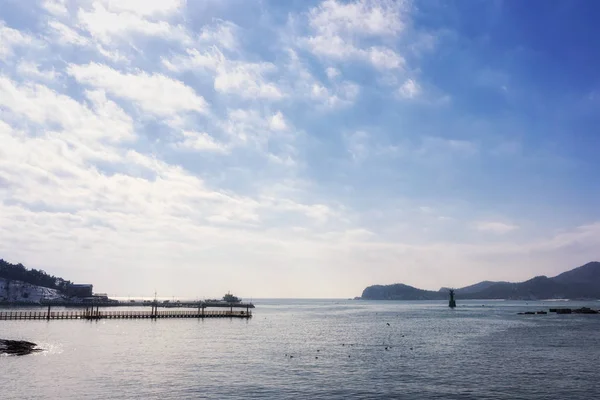 Quai de l'île de Jangja en hiver — Photo