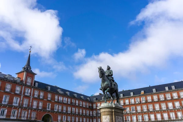 Plaza Mayor Rei Filipe III em Madrid — Fotografia de Stock