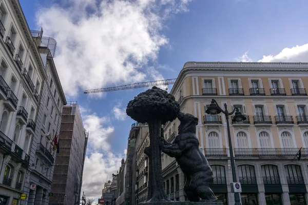 Estatua del oso y el árbol de fresa — Foto de Stock