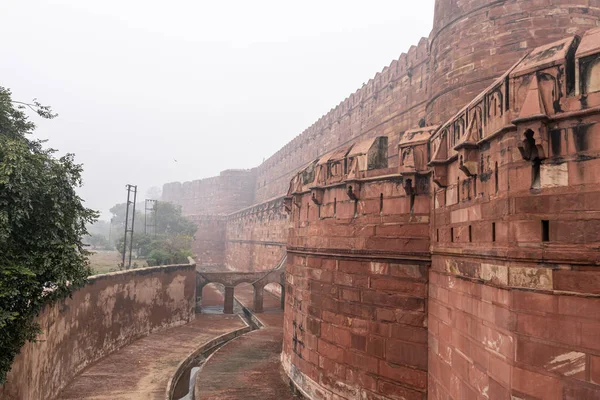 Agra fort vista exterior — Fotografia de Stock