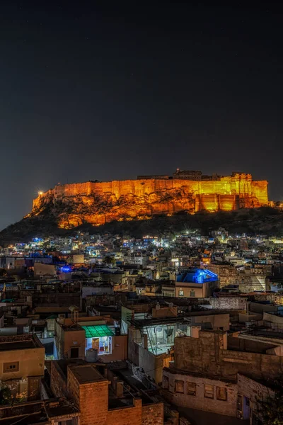Mehrangarh Fort por la noche — Foto de Stock