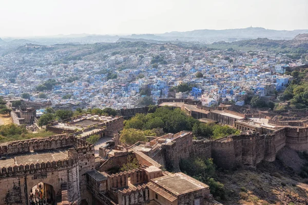 Mehrangarh pevnost a jodhpur pohled — Stock fotografie