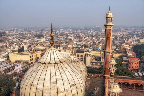 Blick auf jama masjid und new delhi — Stockfoto