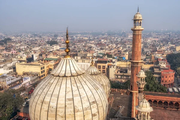 Blick auf jama masjid und new delhi — Stockfoto