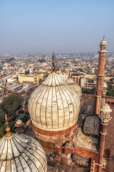 Jama masjid和new delhi视图 — 图库照片