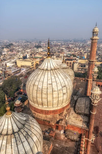 Kilátás a jama masjid és az új Delhi — Stock Fotó
