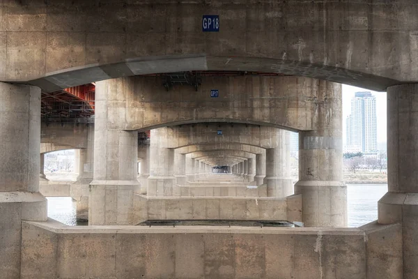 Hangang Daegyo Lub Han River Bridge Zabrane Dołu Słynny Most — Zdjęcie stockowe