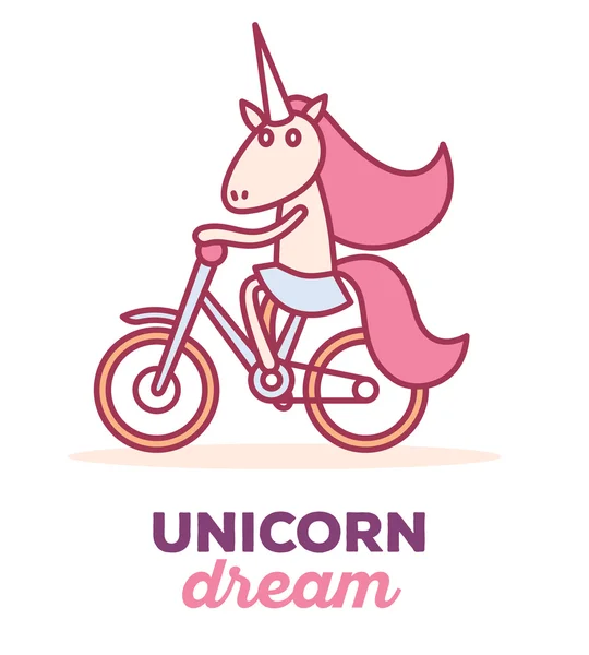 Wektor ilustracji cute Magic Unicorn z rogu, różowy grzywa r — Wektor stockowy
