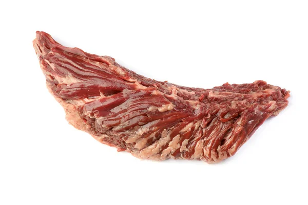 Raw Sukně Steak Bílém Pozadí — Stock fotografie
