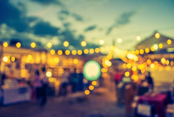 Vintage Tone Blur Image Night Festival Street Blurred Background Bokeh — Stock Photo, Image