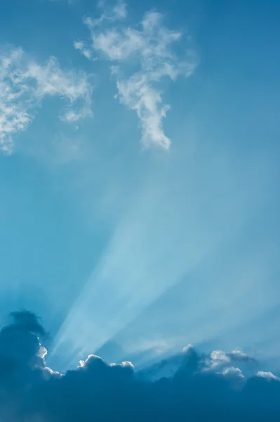 Obrázek Ray Beam Slunce Modré Obloze Den Čas Pro Využití — Stock fotografie